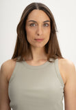 MELAWEAR Prisha cropped ribbed tank top dusty green women