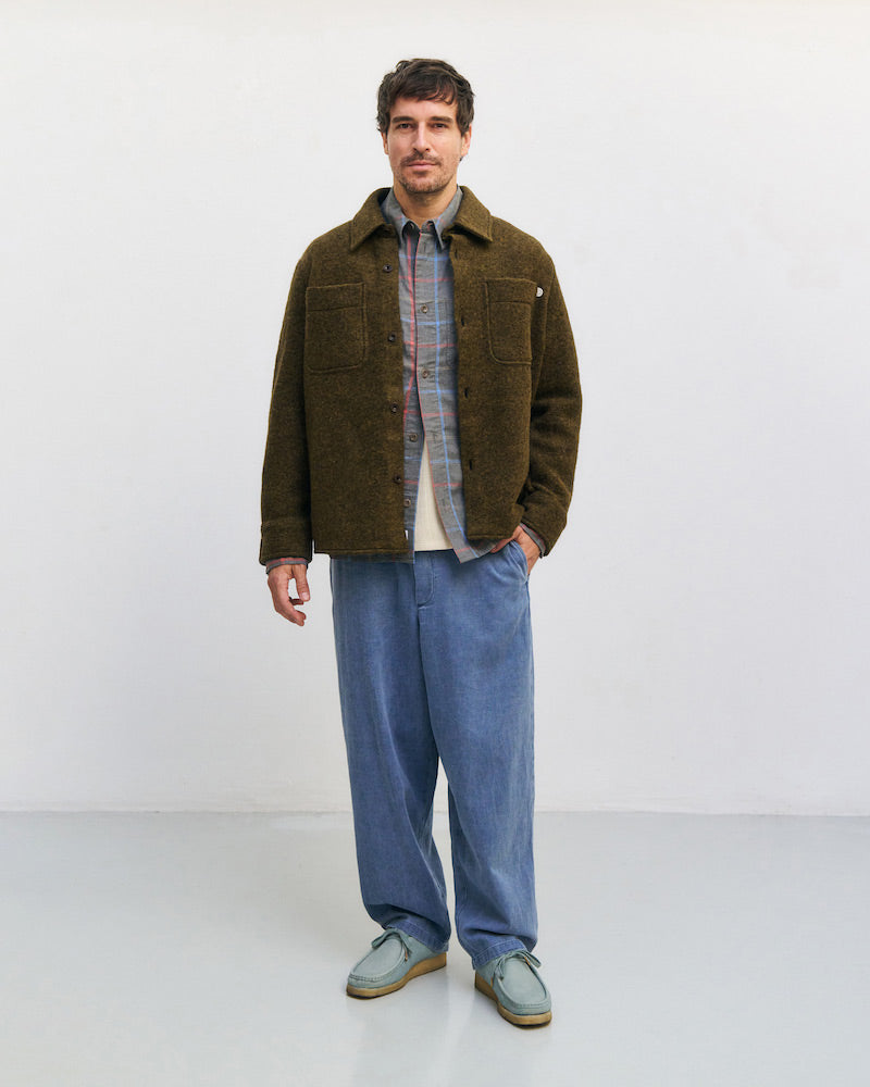 ROTHOLZ Relaxed overshirt forest green men