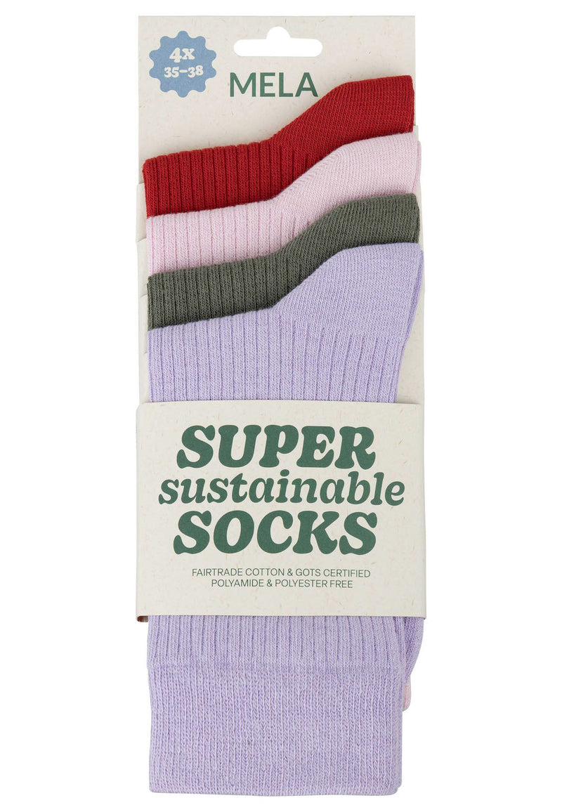 MELAWEAR Ribbed socks 4-pack mix spring blossom women
