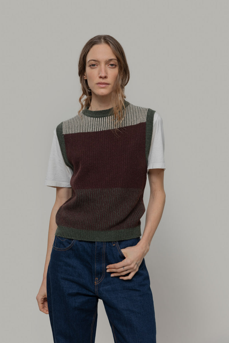 RIFO Bice vest brown oliva women