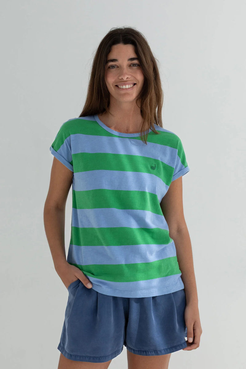 TWOTHIRDS Santandria striped t-shirt bicolour green women