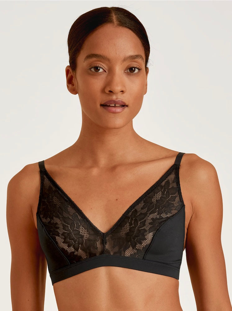 CALIDA Natural skin lace soft non-wire bra 3692 black women