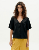 THINKING MU Hemp Libelula blouse black women