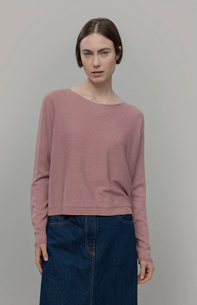 RIFO Daya silk top pink malva women