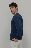 RIFO Gino recycled denim sweater baltic blue men