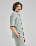 DEDICATED Falkvik waffle shirt iceberg green men