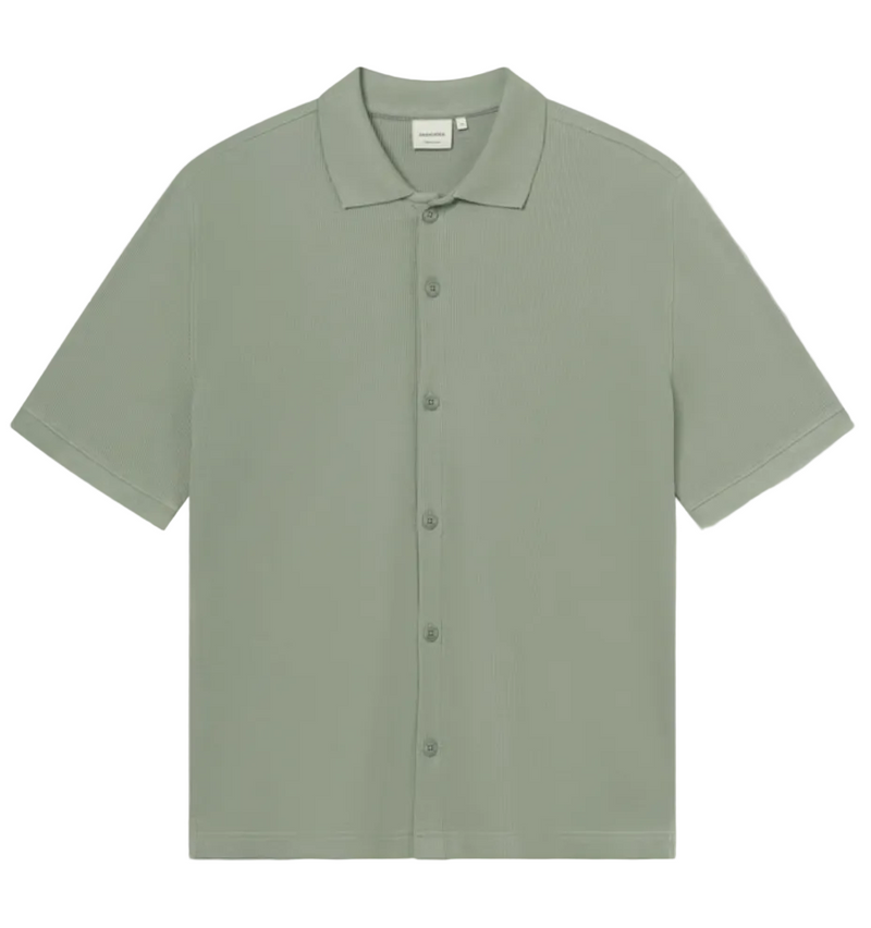 DEDICATED Falkvik waffle shirt iceberg green men