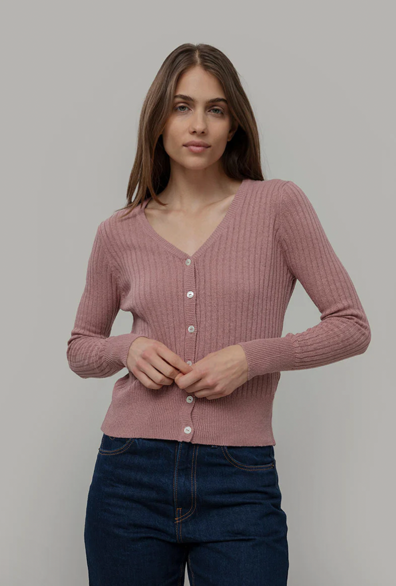 RIFO Realma silk cardigan malva women
