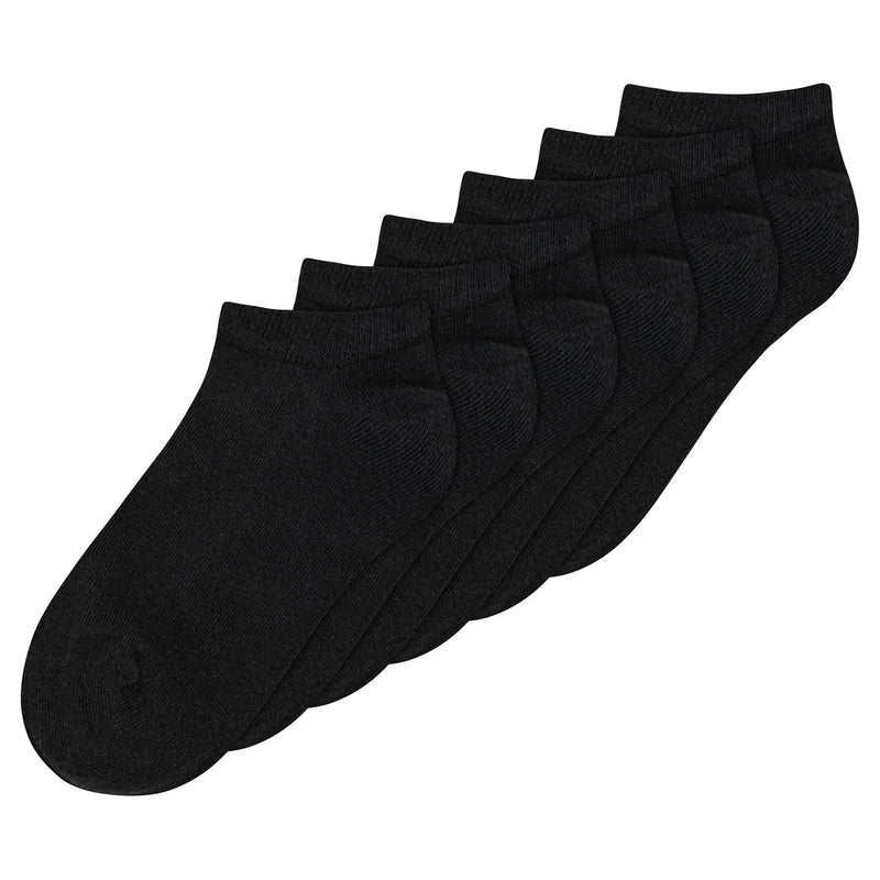 MELAWEAR 6 pack sneaker socks black unisex