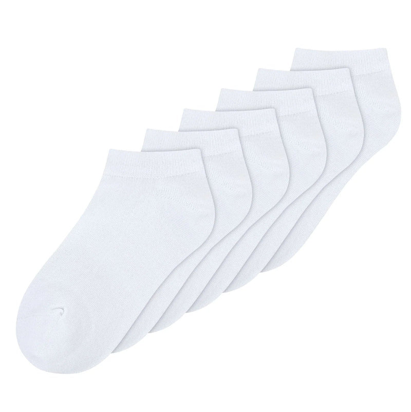 MELAWEAR 6 pack sneaker socks white unisex