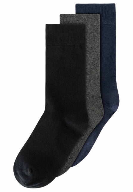 MELAWEAR 3 pack basic socks black anthracite navy unisex