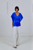 FAM THE LABEL Stella blouse electric blue women