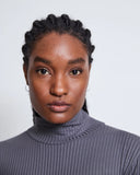 JAN 'N JUNE Mio longsleeve rib top dark grey women