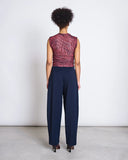 JAN 'N JUNE Laguna ruffle mesh top carmine curl women