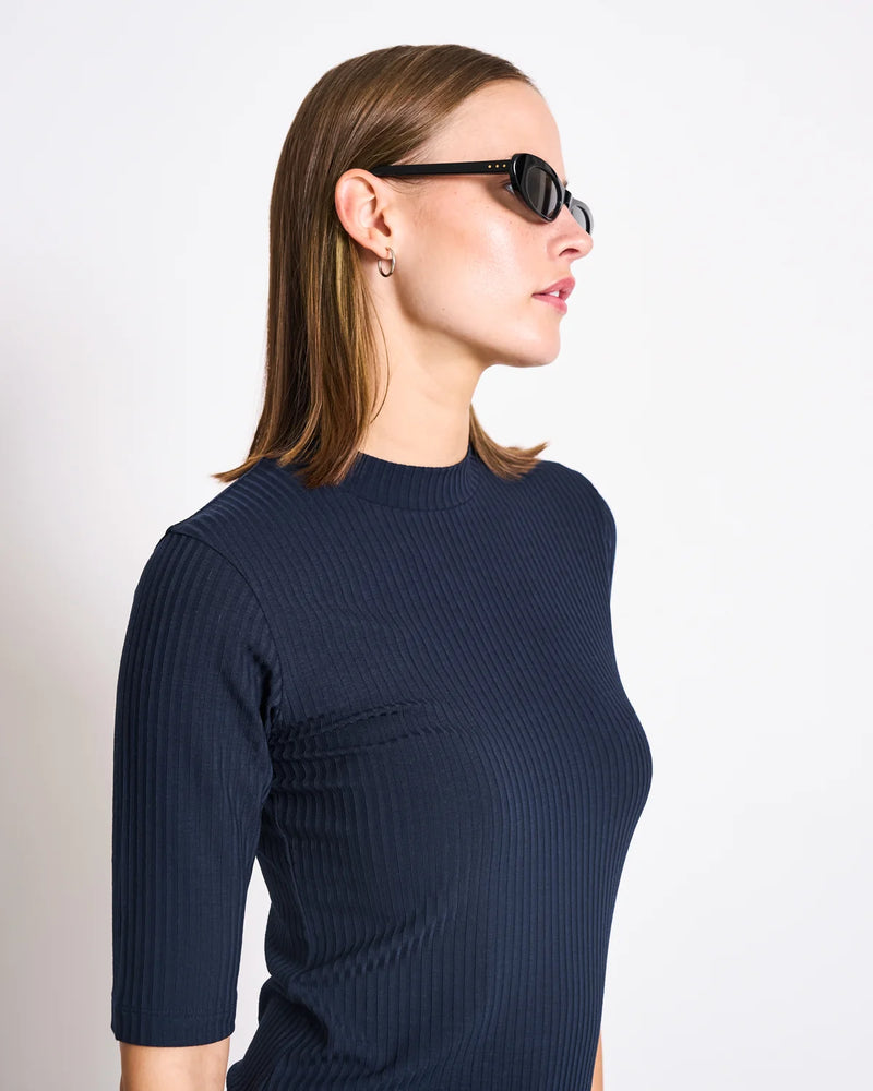 JAN 'N JUNE Nina rib t-shirt nightfall women