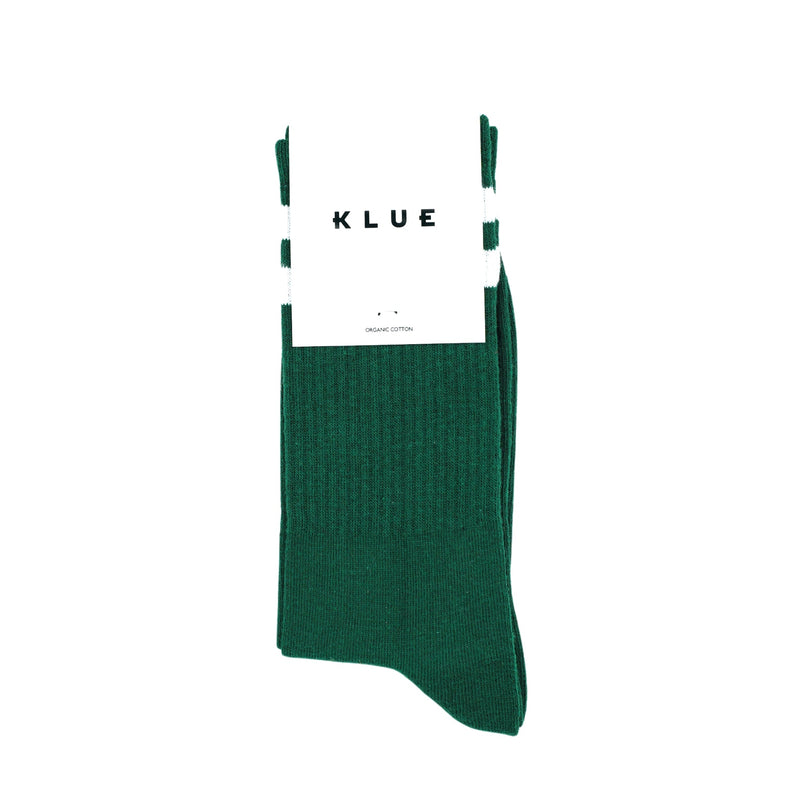 KLUE Organic cotton tennis socks green white unisex