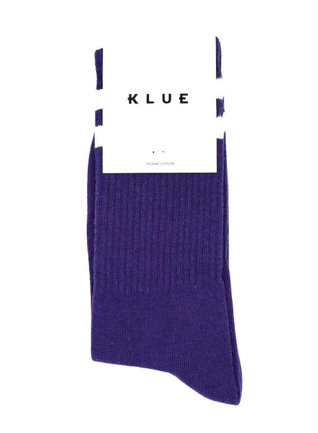KLUE Organic cotton tennis socks purple white unisex
