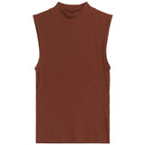KCA 2010013 High neck rib top 1441 tiramisu women