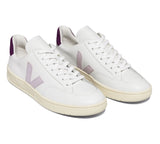 VEJA V-12 Extra white parme magenta women