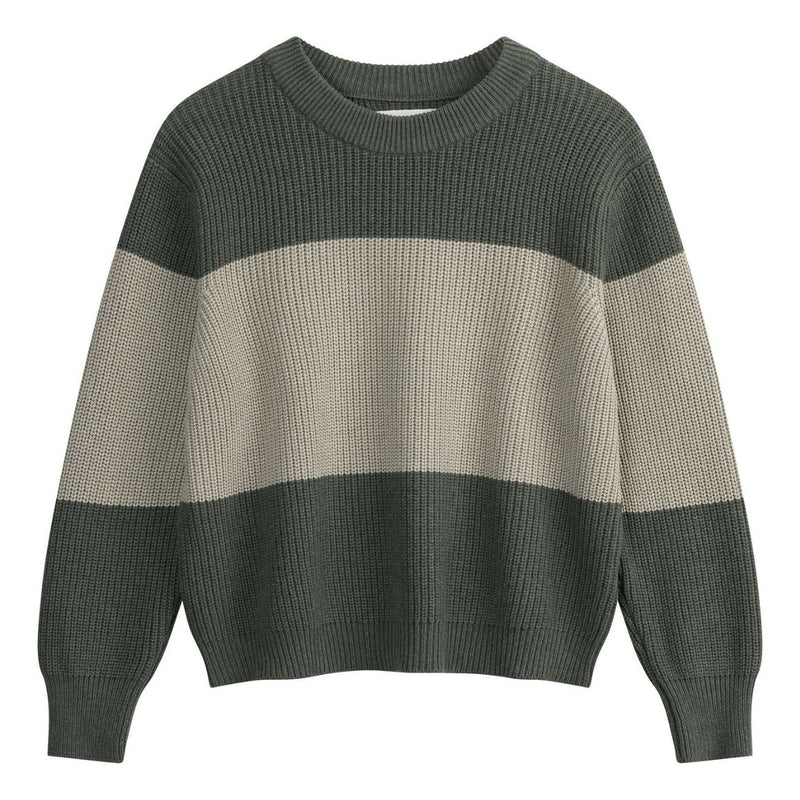 MELAWEAR Adah stripes jumper green blend green clay stripes women