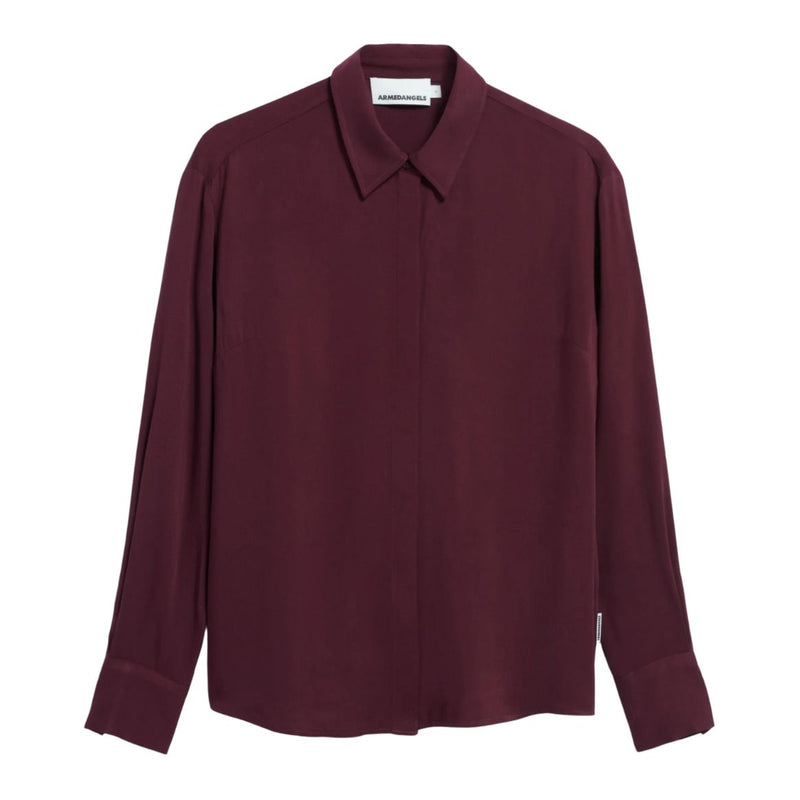 ARMEDANGELS Larisaana longsleeve blouse dark cranberry women