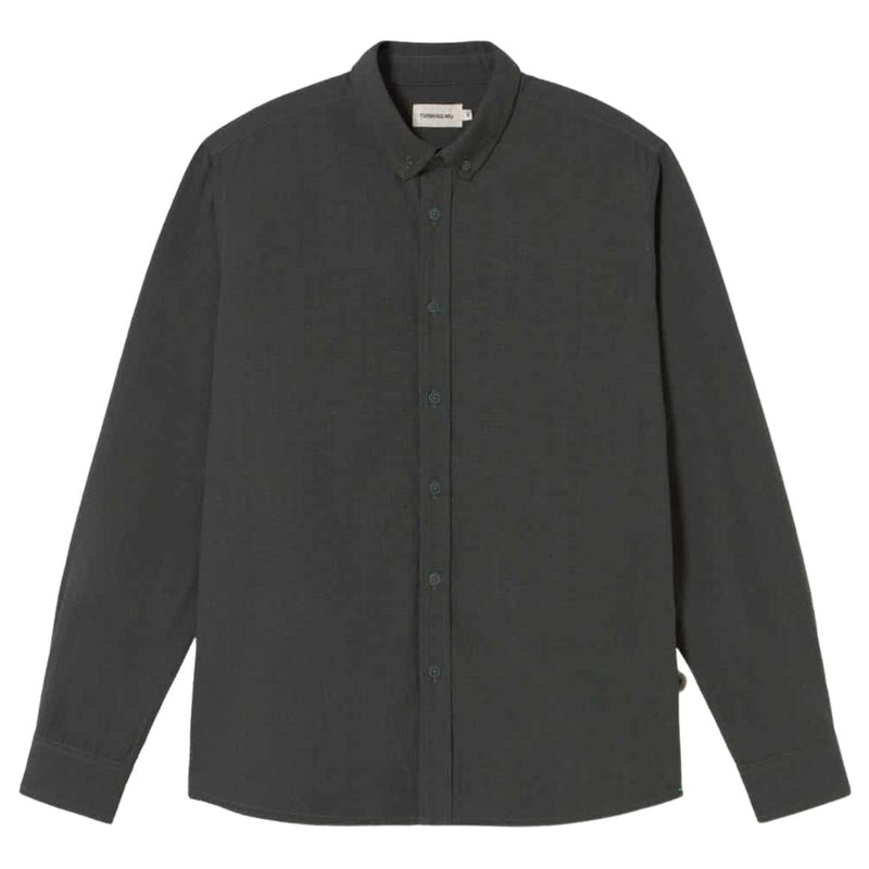 THINKING MU Ant shirt microchecks dark eucaliptus men