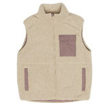 MAZINE Padded sherpa vest natural grey brown men