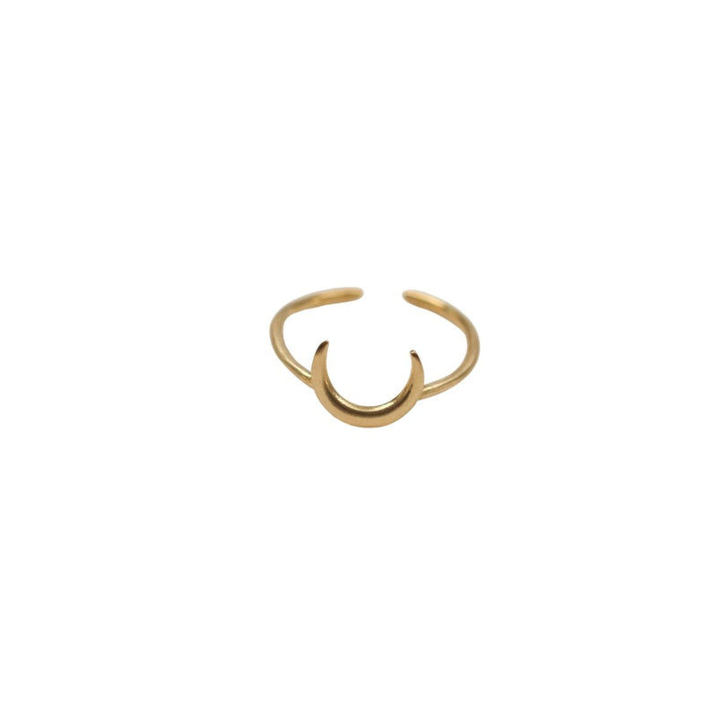 BRASSCAKE Half moon ring