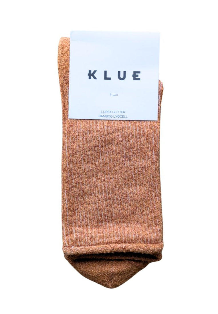 KLUE Glitter lurex socks terracotta women