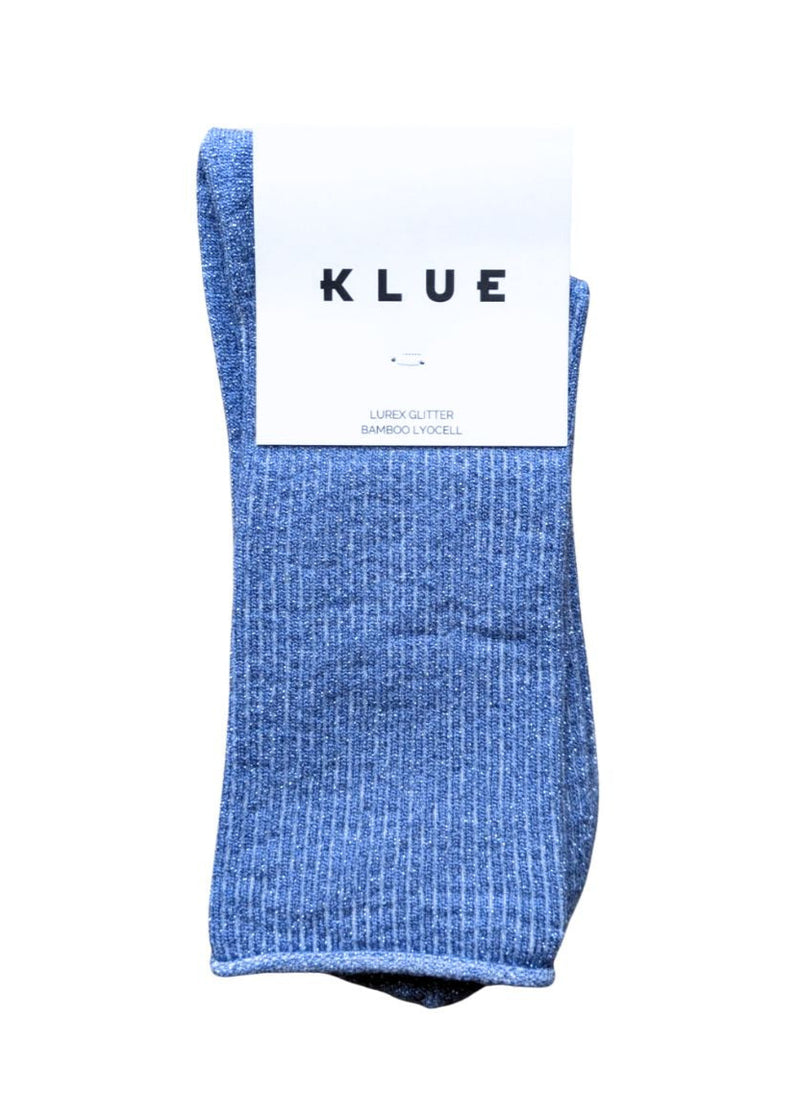 KLUE Glitter lurex socks mineral blue women