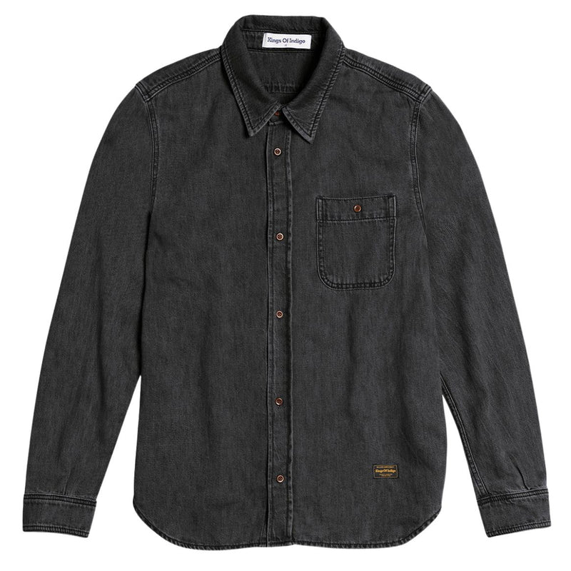 KINGS OF INDIGO Juntoku shirt quercus grey worn men