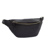 ANN KURZ Large fanny pack nappa black gold women