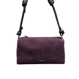 ANN KURZ Squared baguette bag suede bordeaux women