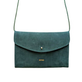 ANN KURZ Cute clutch suede bottle green women