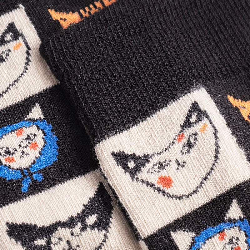 DEDICATED Sigtuna socks cat bingo black unisex