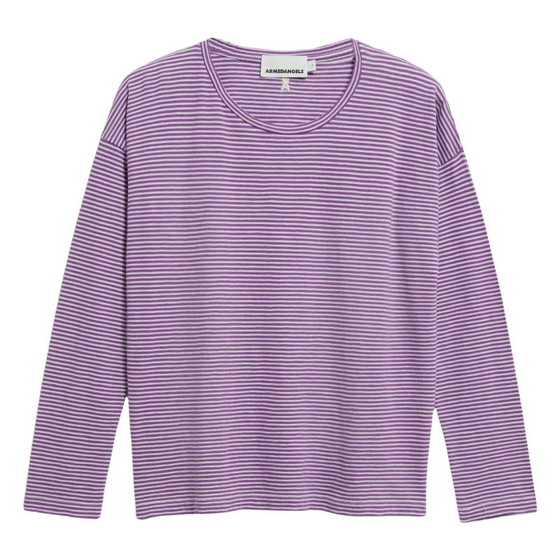 ARMEDANGELS Xianaa stripes longsleeve t-shirt oatmilk orchid women