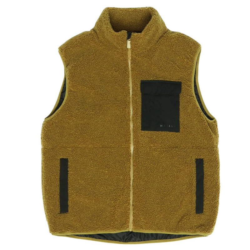 MAZINE Padded sherpa vest dried olive black men