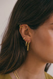 WILDTHINGS COLLECTABLES Organic stack stud earring gold plated single piece