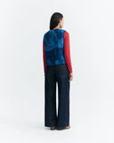 THINKING MU Jay vest blue lotus women
