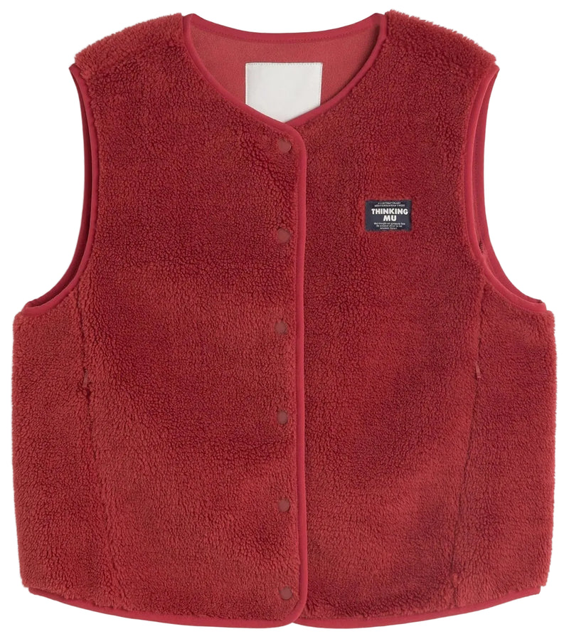 THINKING MU Jay vest pale red women