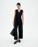 THINKING MU Winona seersucker jumpsuit black women