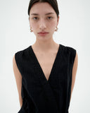 THINKING MU Winona seersucker jumpsuit black women