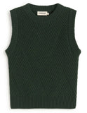 THINKING MU Kaia knitted wool vest green women