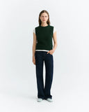 THINKING MU Kaia knitted wool vest green women
