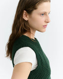 THINKING MU Kaia knitted wool vest green women