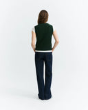 THINKING MU Kaia knitted wool vest green women