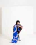 WOLVIS Semicolon maxi scarf cobalt unisex
