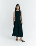THINKING MU Bahia skirt wool blue night women
