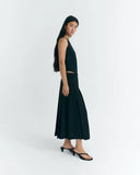 THINKING MU Bahia skirt wool blue night women