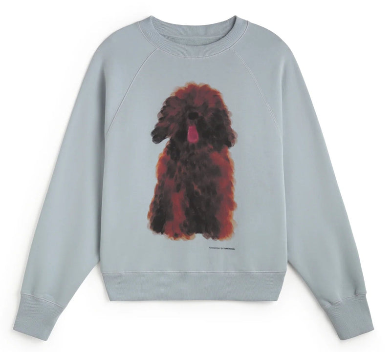 THINKING MU Pet Bonnie portrait sweatshirt blue women